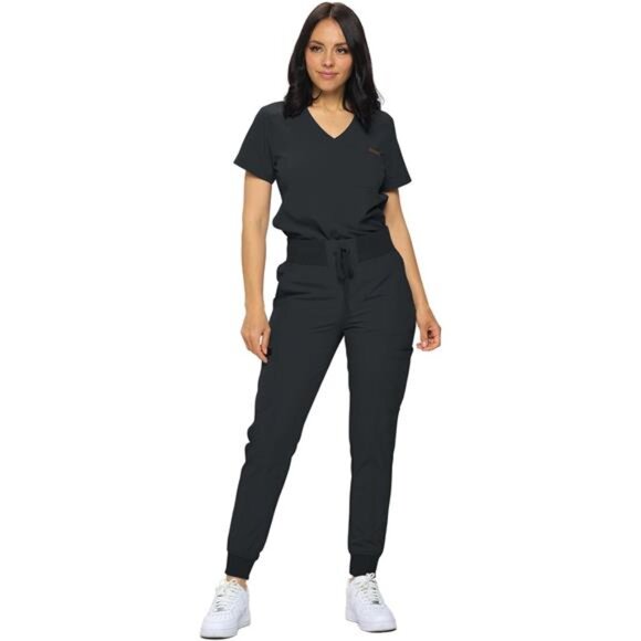 MONARCH UNIFORMS Stretchy Scrubs Women's Jogger Scrub Set In Regular and Petite - Picture 14 of 14